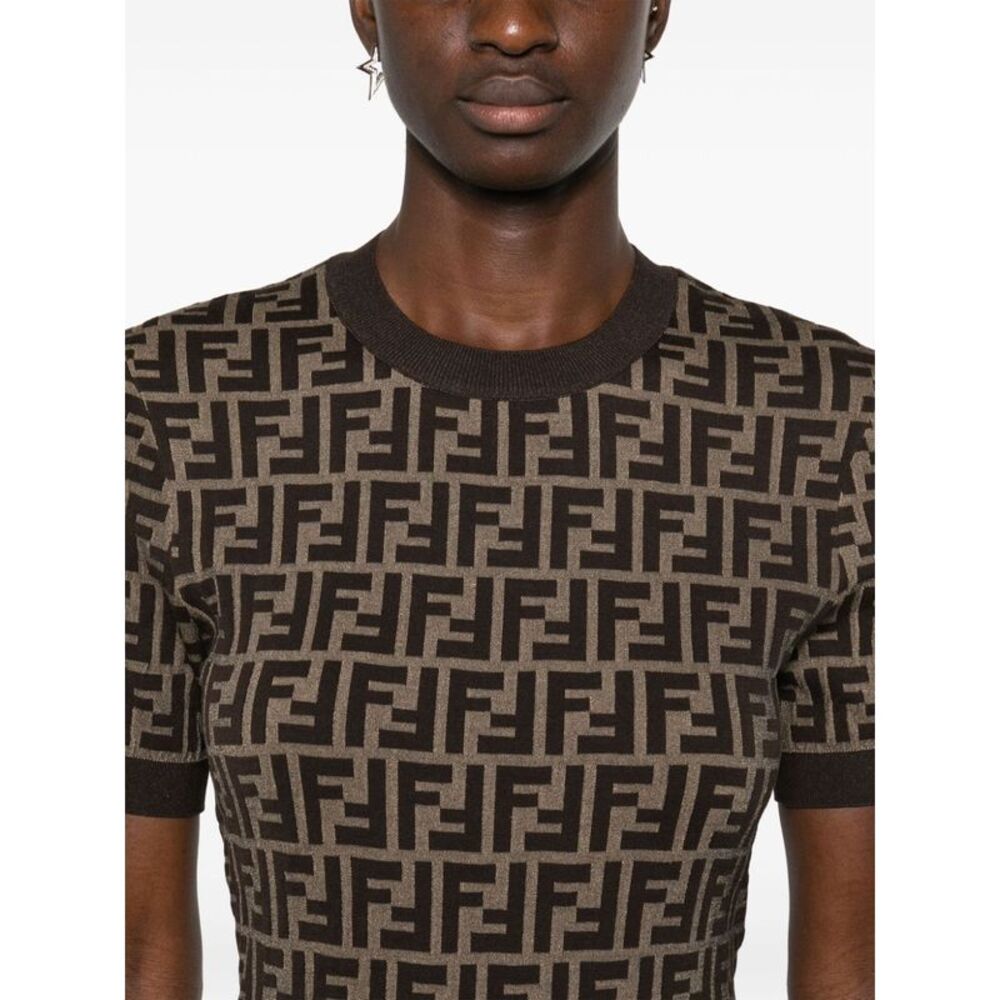 Fendi Women Ff Short Sleeved Cotton Jumper - Picture 2 of 7